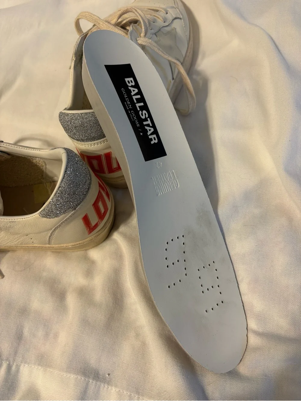 Golden Goose LTD Edition I LOVE YOU Ballstar with Swarovski tongue and heel